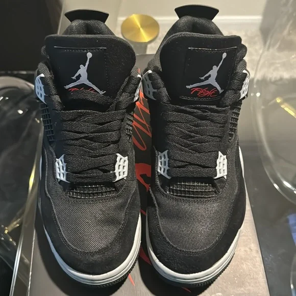 Nike Air Jordan Retro 4 SE Black/Lt Steel Grey-White Canvas